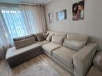 Beige velvet/velours hoekbank, Huis en Inrichting, Ophalen, Zo goed als nieuw