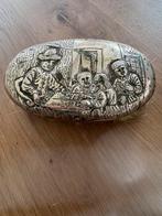 Antieke zilveren tafelschuier met school tafereel, Antiek en Kunst, Ophalen of Verzenden, Zilver