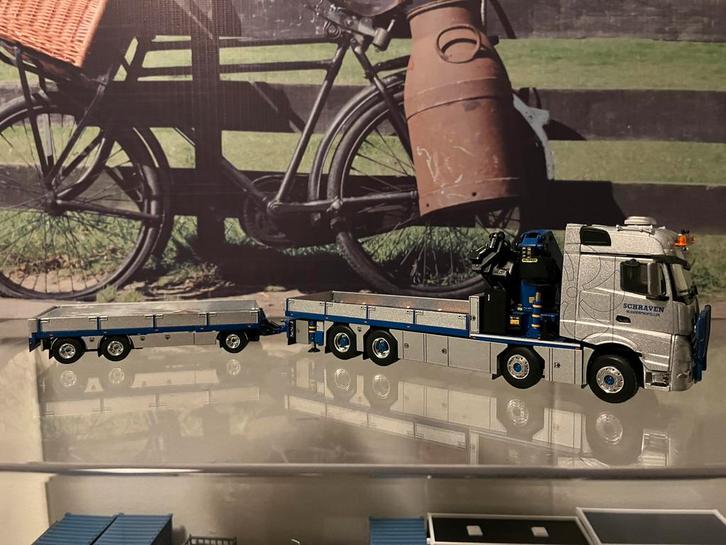 WSI Mercedes Schraven, Hobby en Vrije tijd, Modelauto's | 1:50, Zo goed als nieuw, Bus of Vrachtwagen, Wsi, Ophalen of Verzenden
