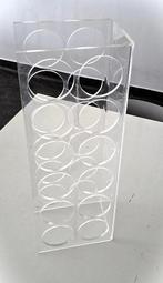 vintage plexiglas acryl wijnrek retro design jaren 70-80, Kunststof, Gebruikt, Ophalen of Verzenden, 5 tot 15 flessen
