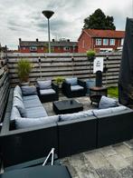 Loungeset met hocker + twee stoelen, Tuin en Terras, Tuinsets en Loungesets, Ophalen, Kunststof, Gebruikt, Hocker