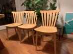 3 houten stoelen, retro, IKEA limited edition, Huis en Inrichting, Drie, Bruin, Zo goed als nieuw, Hout