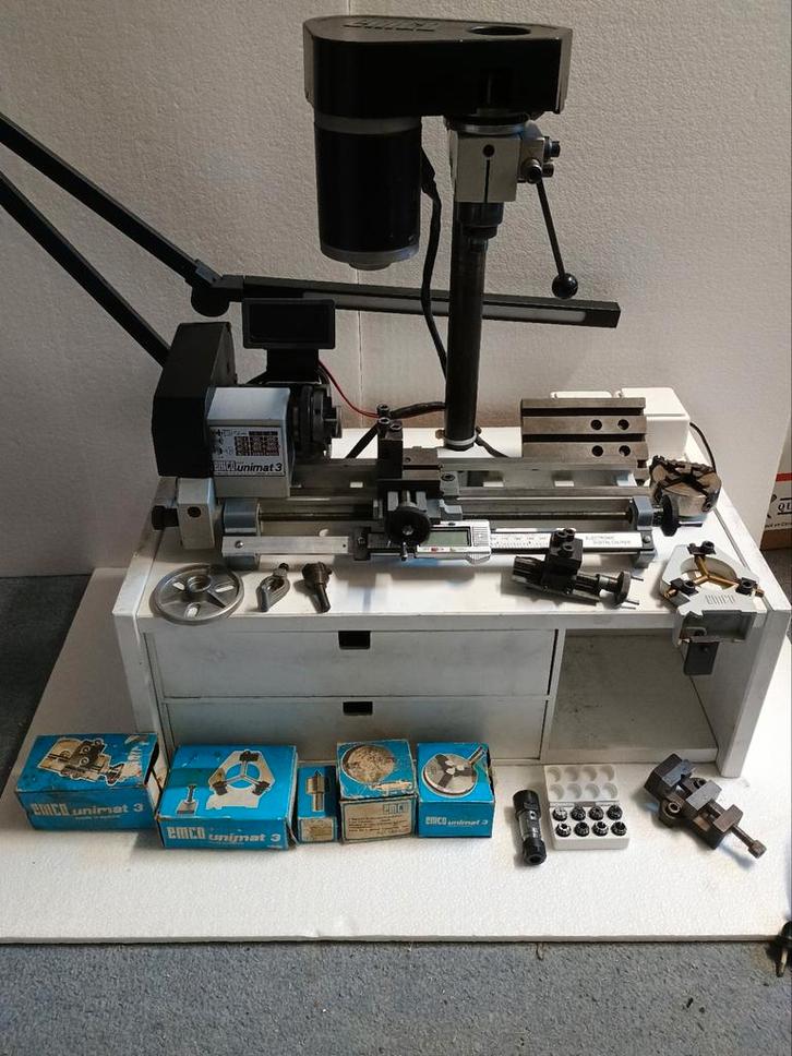 Emco Unimat 3, Doe-het-zelf en Verbouw, Draaibanken, Gebruikt, Metaaldraaibank, Ophalen