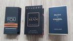 3 Geur Samples Man, ARMANI, CHANEL, BVLGARI., Ophalen of Verzenden, Nieuw