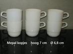 Mepal kopjes, wit, camping servies, kunststof koffiekopjes, Ophalen of Verzenden, Overige materialen, Effen, Kop(pen) en/of Schotel(s)