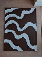 Bruin en wit getextureerde kunst, Ophalen of Verzenden