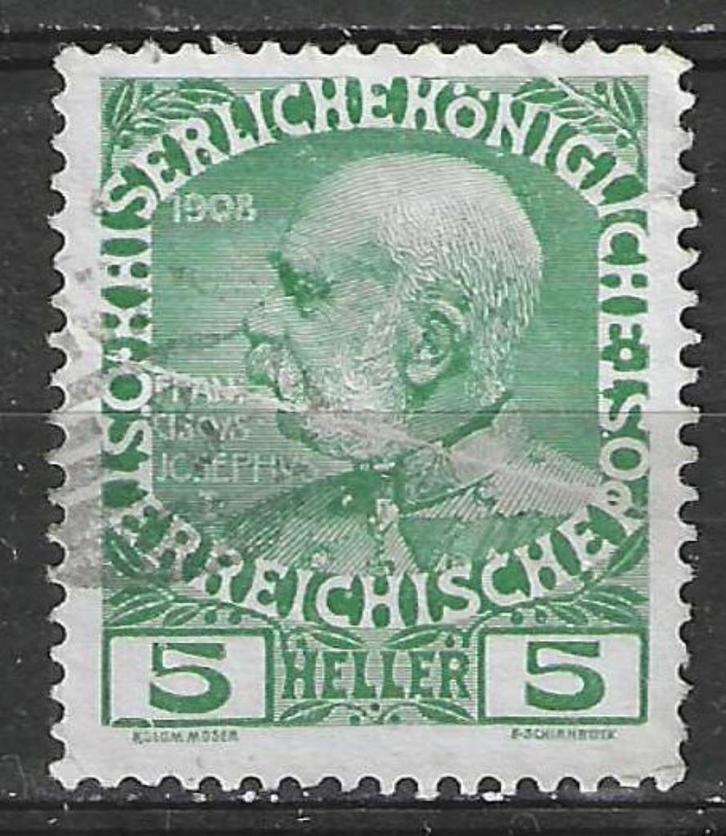 Oostenrijk 1908/1913 - Yvert 104 - 60 jaar Frans-Jozef (ST), Postzegels en Munten, Postzegels | Europa | Oostenrijk, Gestempeld