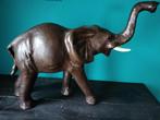 Grote vintage leren olifant 44 cm, Ophalen