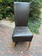 5 leren eetkamerstoelen, Huis en Inrichting, Stoelen, Ophalen, Gebruikt, Bruin, Leer
