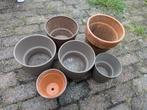 Bloempotten: 4 binnen & 2 buiten, Tuin en Terras, Bloempotten, Ophalen, Gebruikt, Rond, Tuin