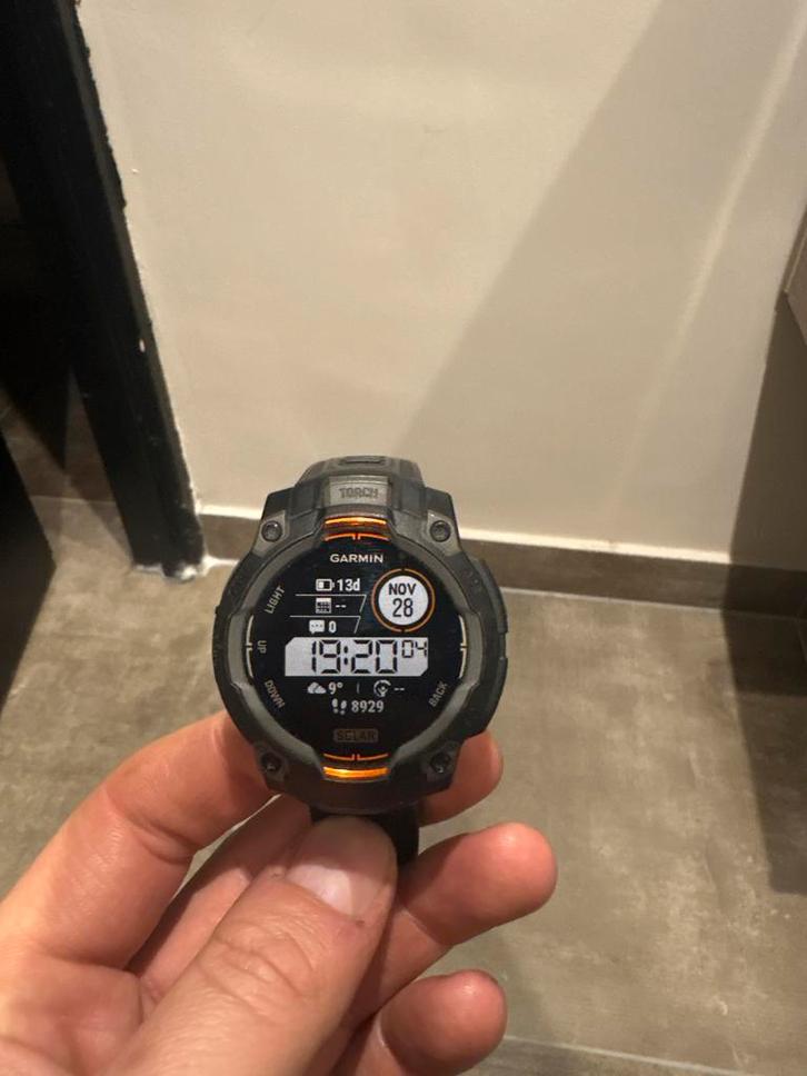 Garmin Instinct 3 solar- Zonder doos/oplader, Sieraden, Tassen en Uiterlijk, Sporthorloges, Gebruikt, Android, Zwart, Afstand