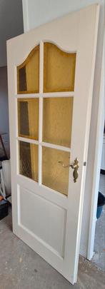 Witte binnendeur met glas, Doe-het-zelf en Verbouw, Deuren en Horren, Ophalen, Gebruikt, Binnendeur, Glas