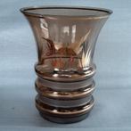 Art Deco Franse bruin glazen vaas vergulde decoratie Adat, Antiek en Kunst, Ophalen