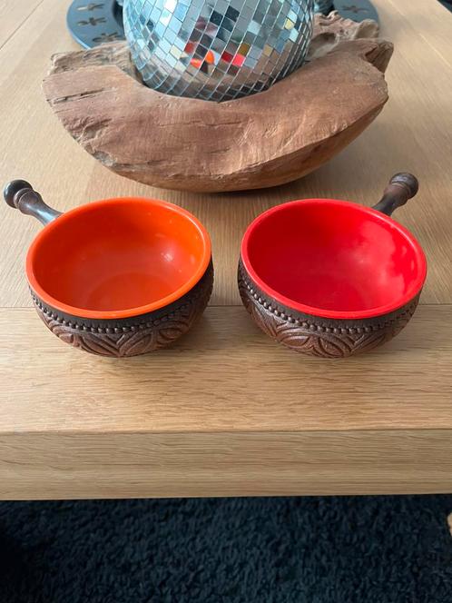 Vintage set van 2 EMSA West-Germany snackschaaltjes 70s, Antiek en Kunst, Antiek | Woonaccessoires, Ophalen of Verzenden