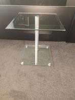 Glazen Bijzettafel Draaibaar - H50xB45xD45, Minder dan 55 cm, Vierkant, Modern, Ophalen