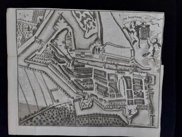 30 / De stad Vere - Veere orginele gravure uit 1696 beschikbaar voor biedingen