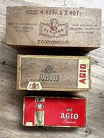 Sigarendozen, 2 houten, 1 blik, Agio en Senator., Ophalen of Verzenden, Gebruikt, Tabaksdoos of Verpakking