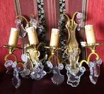 2 Kristallen wandlampen antiek Maria Theresa kristal pegels