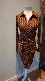 Zara retro Jurk met Ruitpatroon, Maat 38/40 (M), Bruin, Zara, Ophalen of Verzenden