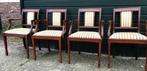 4 heldense mahonie eetkamer armstoelen, Antiek en Kunst, Ophalen