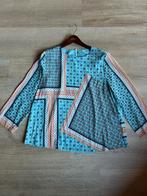 Marc Cain top mt 5 blauw met beige 3/4 mouwen, Kleding | Dames, Ophalen of Verzenden, Zo goed als nieuw, Blauw