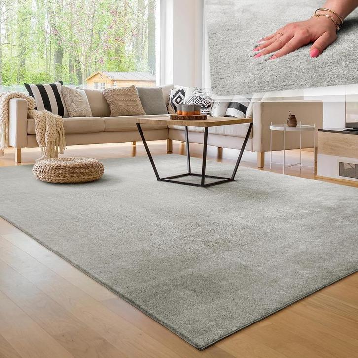 💖️️ ACTIE TRENDY SUPERZACHT VLOERKLEED ZILVER 240X340 CM, Huis en Inrichting, Stoffering | Tapijten en Kleden, Nieuw, 200 cm of meer