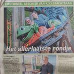 Duinrell - Afscheid van kikkerachtbaan - Krantenartikel, Ophalen of Verzenden, 1980 tot heden, Nederland, Knipsel(s)