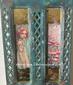 Houten wandbord decoupage voor evt. ledkaarsje, Ophalen of Verzenden, Zo goed als nieuw, Materiaal
