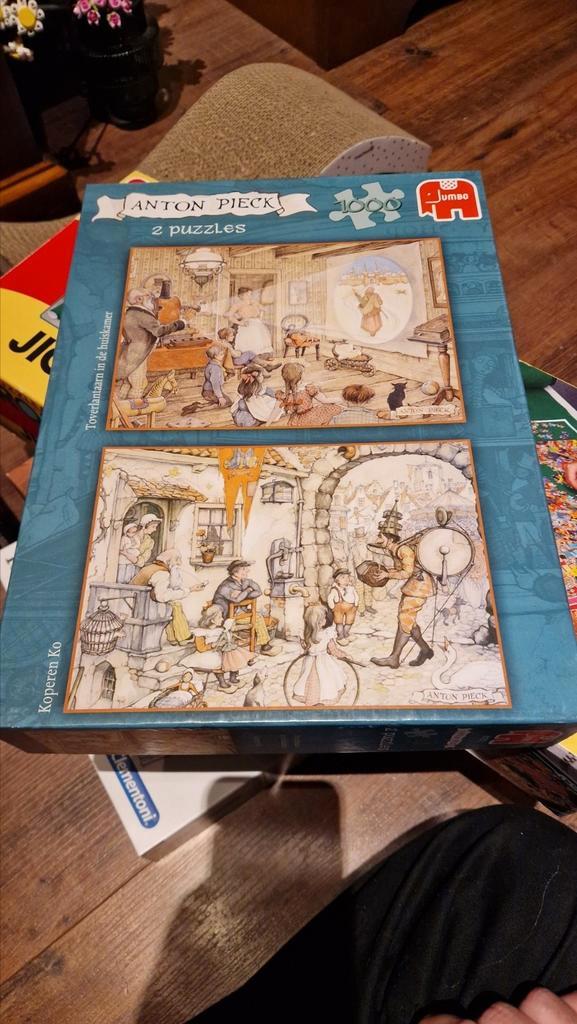 Anton Pieck 2 puzzels 1000 stukjes, Hobby en Vrije tijd, Denksport en Puzzels, Zo goed als nieuw, 500 t/m 1500 stukjes, Ophalen