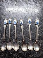 Zes vintage lepeltjes met Delfts blauw molen afbeelding, Ophalen of Verzenden