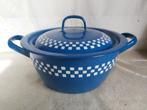 Mooie lustucru blauw witte emaille kookpot / pan, Verzenden