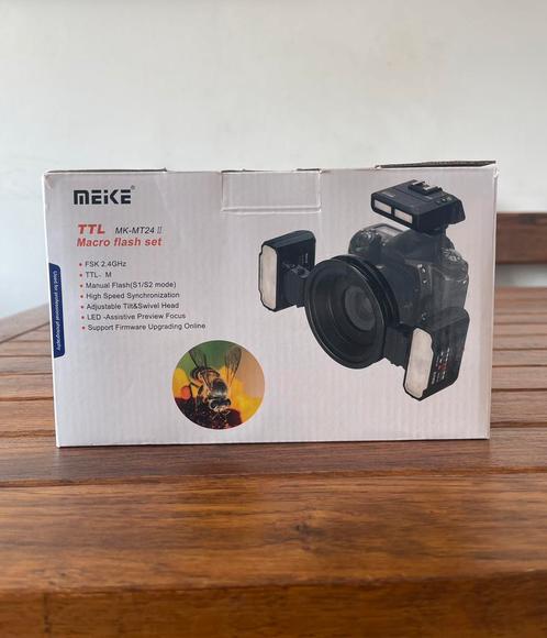 Meike MK-MT24 II TTL Macro flitsset, Audio, Tv en Foto, Fotografie | Professionele apparatuur, Zo goed als nieuw, Ophalen of Verzenden