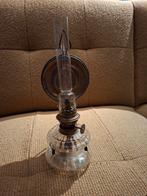 Antieke olielamp met glazen voet, Antiek en Kunst, Ophalen of Verzenden, Glas