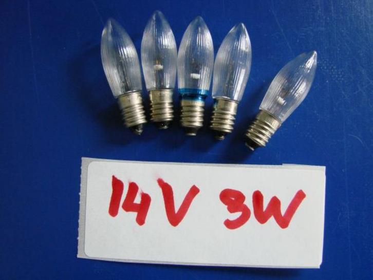 vintage reservelampjes kerstverlichting 14V 3W E-10 fitting, Diversen, Kerst, Zo goed als nieuw, Ophalen of Verzenden