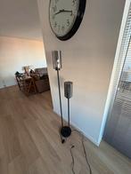 Staande lamp vloerlamp met 2 glazen vazen zilver look, Huis en Inrichting, Lampen | Vloerlampen, Ophalen, Zo goed als nieuw, 150 tot 200 cm