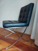 Stoelen, zwaart imitatieleer, Huis en Inrichting, Fauteuils, Ophalen, Gebruikt, 75 tot 100 cm, 50 tot 75 cm