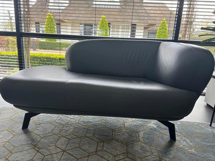 Leolux Flint Lederen chaise Longue, Huis en Inrichting, Fauteuils, Zo goed als nieuw, Leer, 125 cm of meer, 75 tot 100 cm, Ophalen