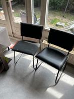 2x retro vintage eetkamerstoel, Gebruikt, Twee, Zwart, Ophalen of Verzenden