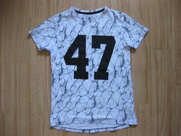 Shirt wit met zwart maat 146 - 152 beschikbaar voor biedingen