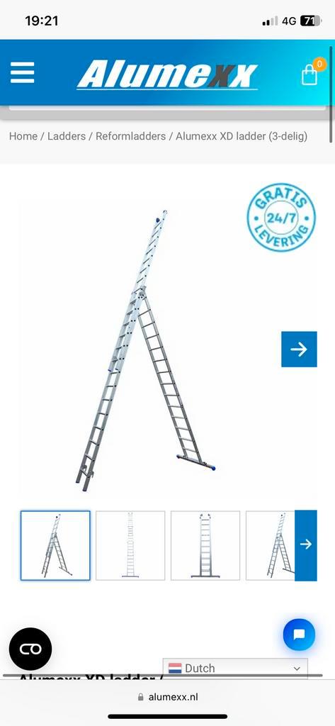 Reform ladder 3x14 ALUMEXX, Doe-het-zelf en Verbouw, Ladders en Trappen, Nieuw, 4 meter of meer, Ophalen
