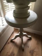 Wijntafel of bijzettafel wit, Huis en Inrichting, Tafels | Salontafels, Ophalen of Verzenden, Gebruikt, Rond