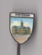 Amsterdam Paleis op de Dam emaille speldje, Verzamelen, Speldjes, Pins en Buttons, Gebruikt, Niet vindbaar, Niet vindbaar, Speldje of Pin