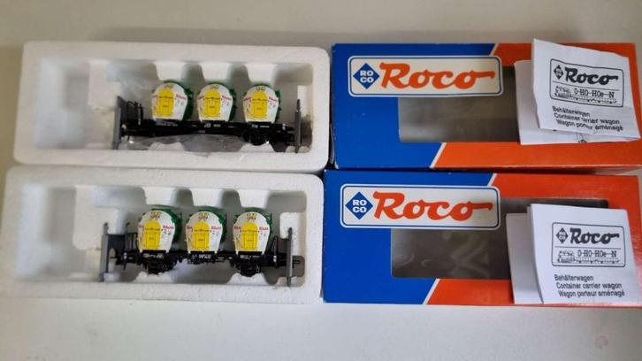 Roco 46526 (x2) - Draagwagen van firma Knorr van de DB, Hobby en Vrije tijd, Modeltreinen | H0, Zo goed als nieuw, Wagon, Gelijkstroom