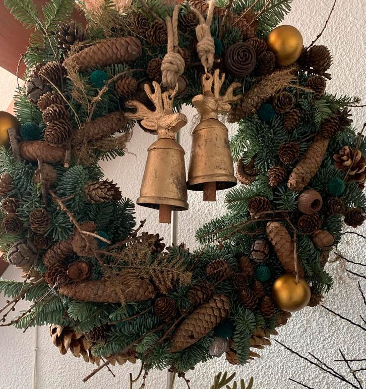 Vers gemaakte nobilis kersrkrans 55 cm, Huis en Inrichting, Woonaccessoires | Kransen, Nieuw, Ophalen of Verzenden