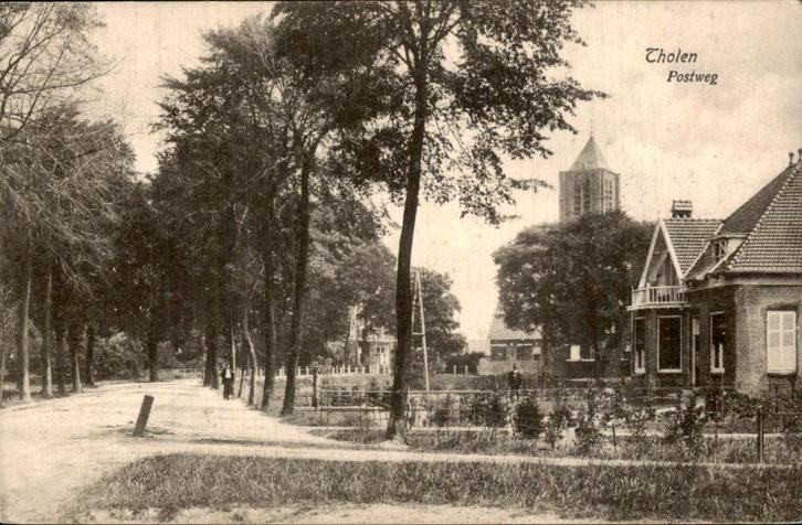 Tholen - Postweg, Verzamelen, Ansichtkaarten | Nederland, Ongelopen, Zeeland, Voor 1920, Ophalen of Verzenden