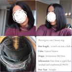 Echt Haar Pruik - Bob Model - Maat M, Ophalen of Verzenden, Nieuw, Pruik of Haarverlenging
