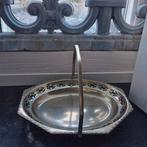 Mooie verzilverde mand met handvat art deco uit Engeland, Ophalen of Verzenden