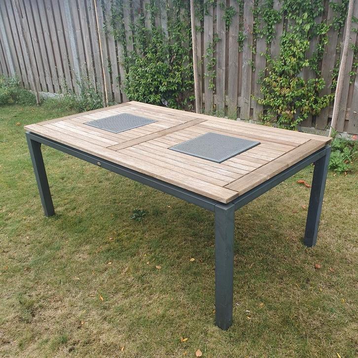 Hartman tuintafel, Tuin en Terras, Tuintafels, Gebruikt, Rechthoekig, Kunststof, Ophalen