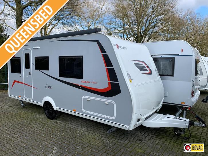 Sterckeman Starlett Graphite 480 CP Thule luifel/LM velgen, Caravans en Kamperen, Caravans, Bedrijf, tot en met 4, 1000 - 1250 kg