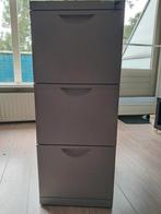 Grijze metalen archiefkast - 3 lades + hangmappen, Ophalen